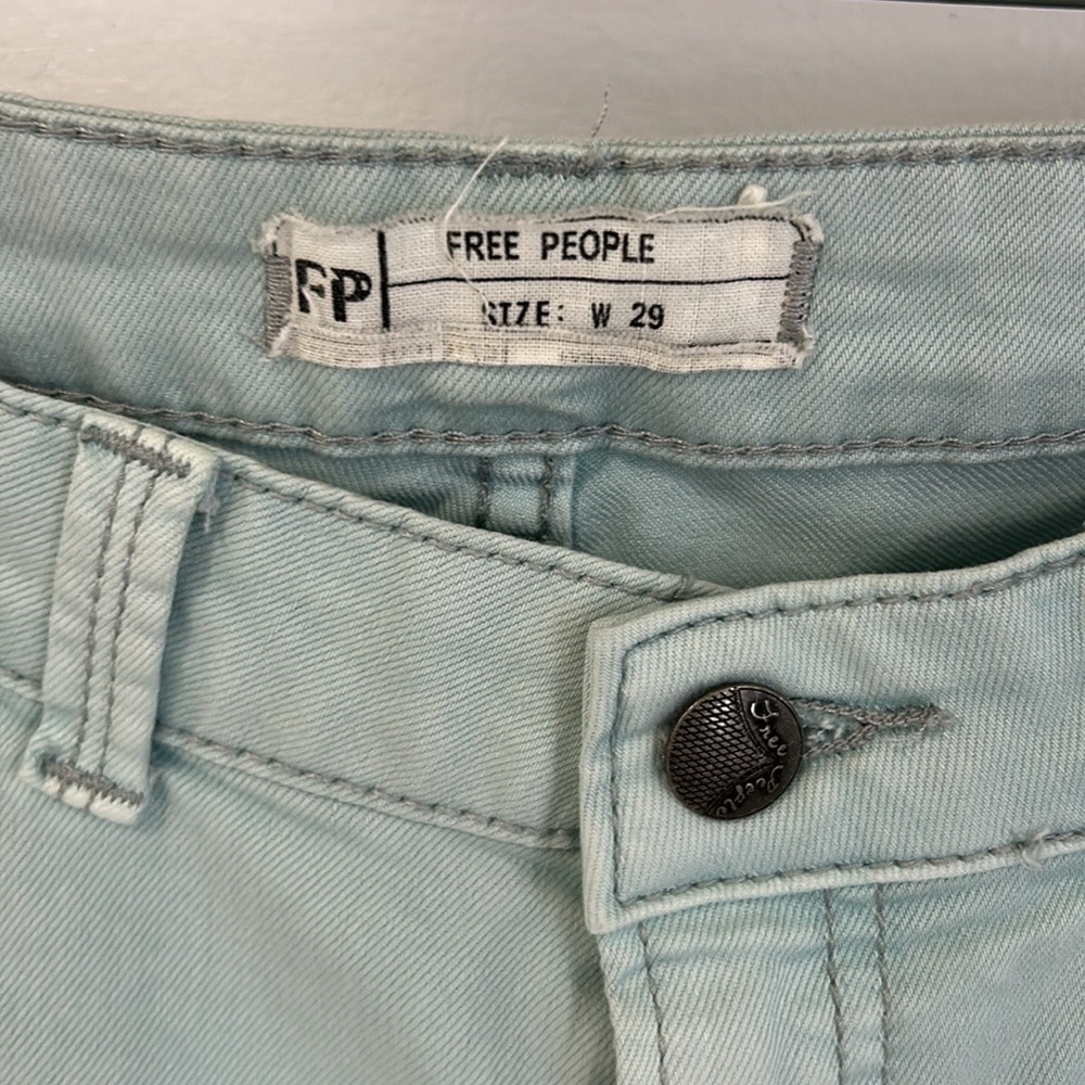 Free People Sky Blue Raw Hem Flare Jeans - Picture 6 of 6
